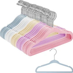 10pcs Baby Kids Velvet Clothes Hangers Non Slip Durable Newborn Velvet Hangers Space Saving Hangers Toddler Boys Girls