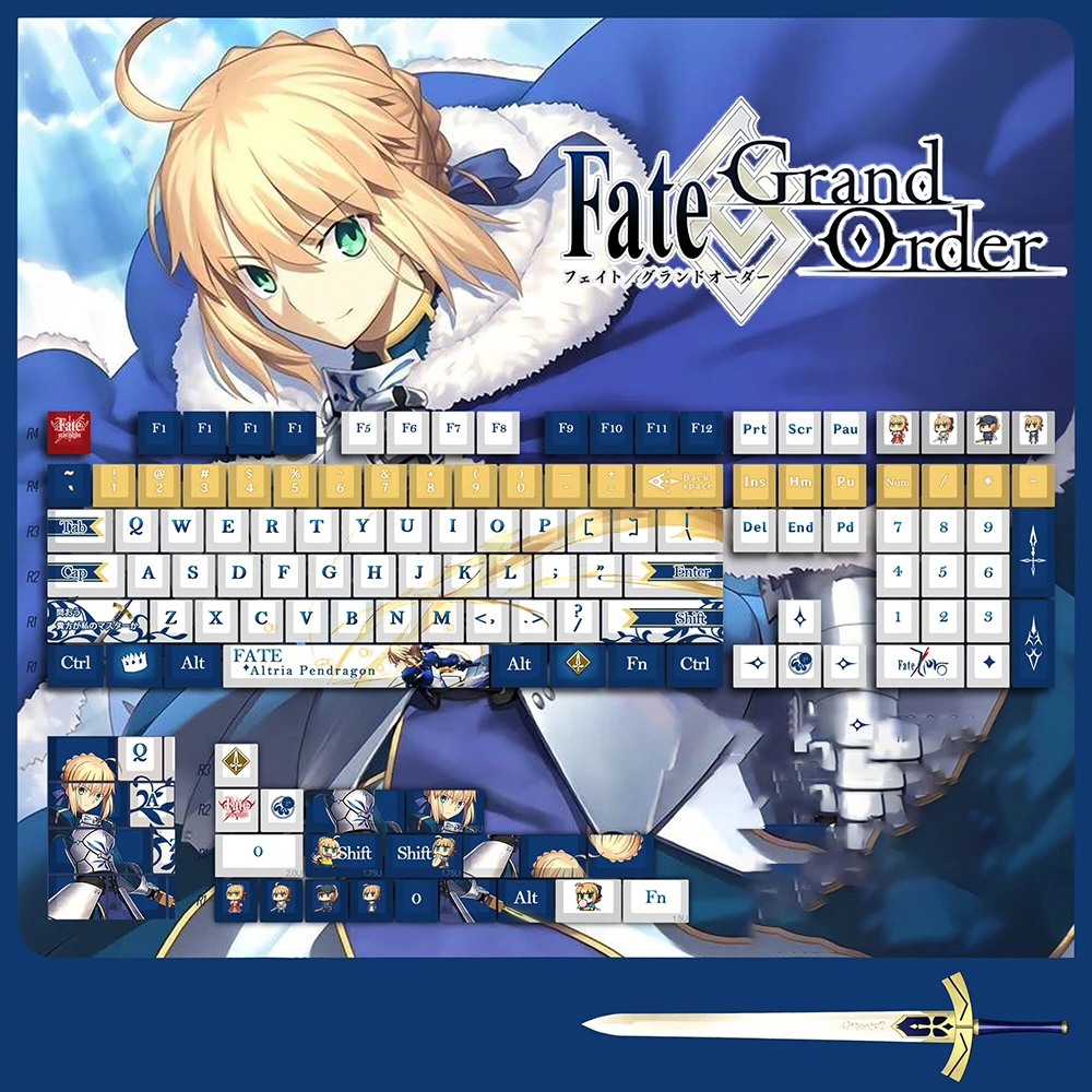 Anna Yanami Keycaps PBT Sublimation Summer Pockets Anime Keycaps Cherry Profile Key Cap Hot Swapping Wired Mechanical Keyboard