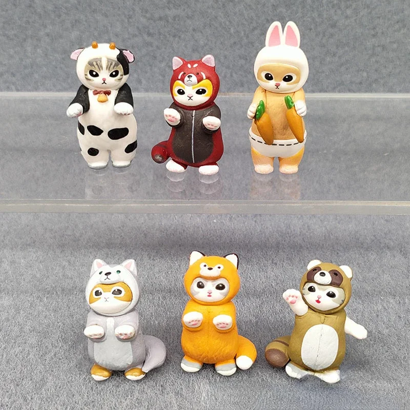 1pc random color Adorable Mini Mofusand Cosplay Cat Action Figure for Anime Fans