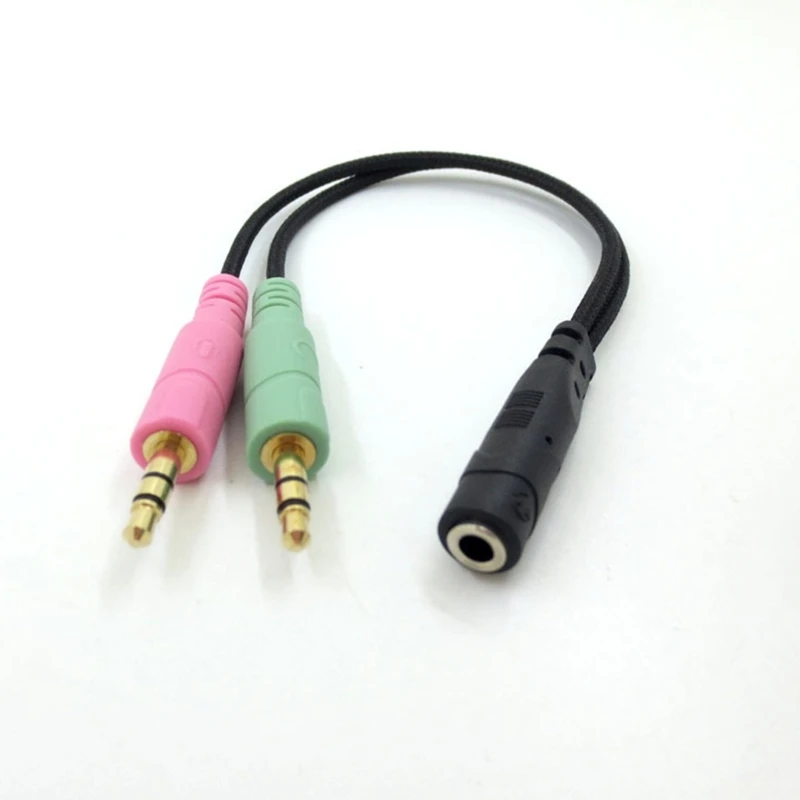 Easy to Carry 3.5mm Headphone Microphone Splitter for Home Offices Travel Use