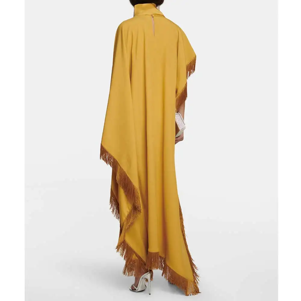 YUMDI Yellow Crepe Smock Gown Special Occasion Party Ball Dress Lusu With Wedding Banquet Mother Dress Sattah Arabian Gown