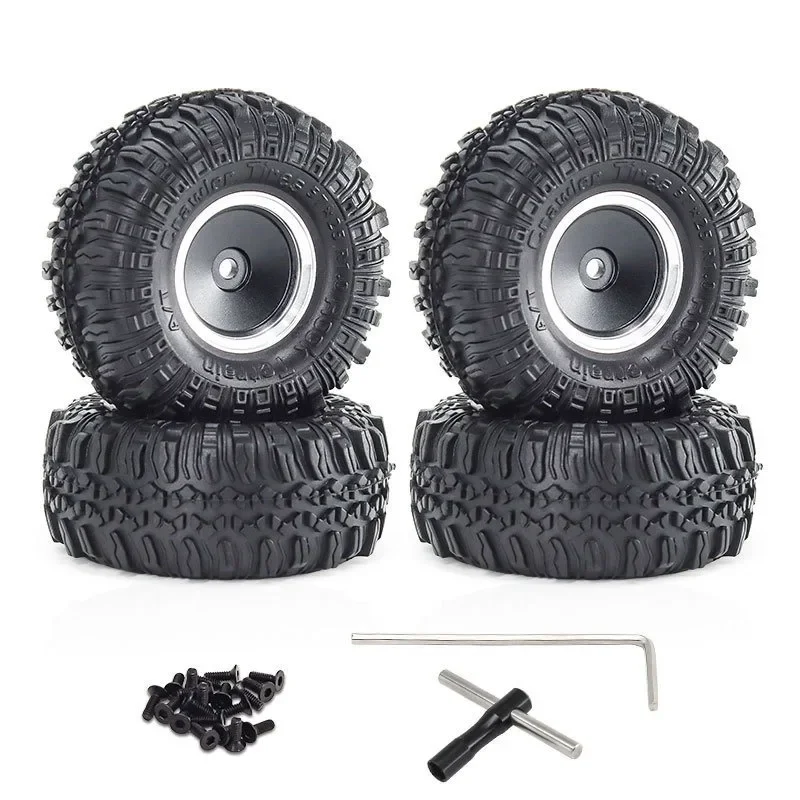 

4pcs 55mm 1.0 Metal Beadlock Wheel Tire Set For 1/18 1/24 RC Crawler Car TRX4M SCX24 AX24 FCX24 Upgrade Parts Accessories