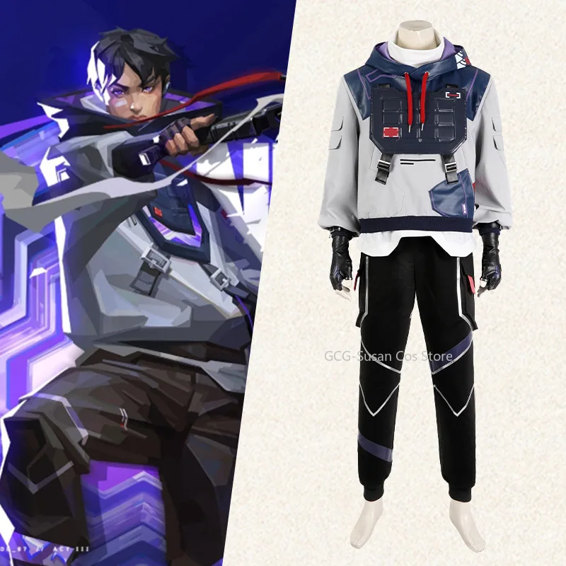 

Valorant ISO Cosplay Costume Ultra-Realistic Anime Game Outfit with Gloves Ring Accessories Hot-Selling Duelists Halloween party