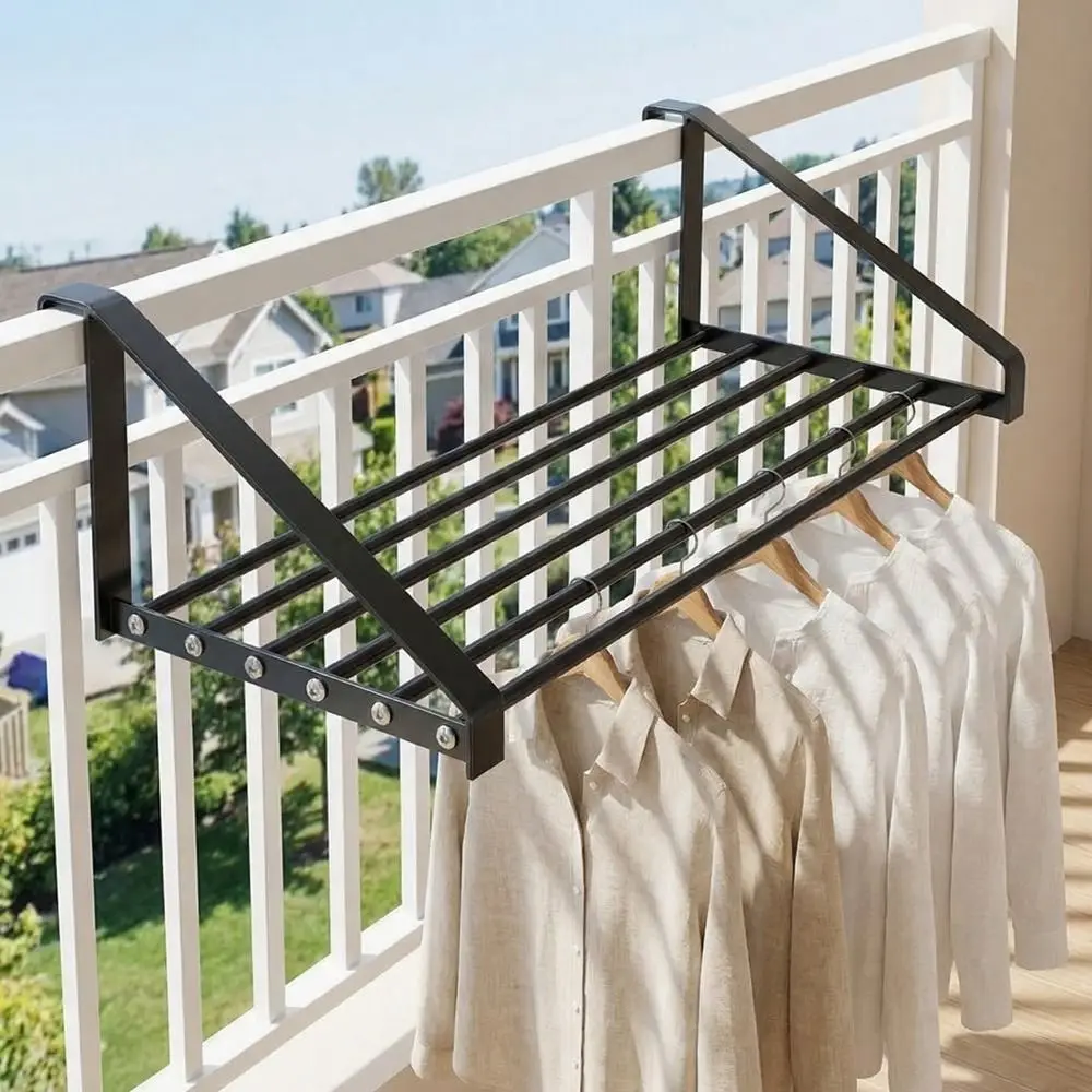 

Wall Mounted Iron Shoe Drying Rack Large Capacity Cat Hammock Clothes Drying Rack Space Saving Shoe Rack Railings Windowsill
