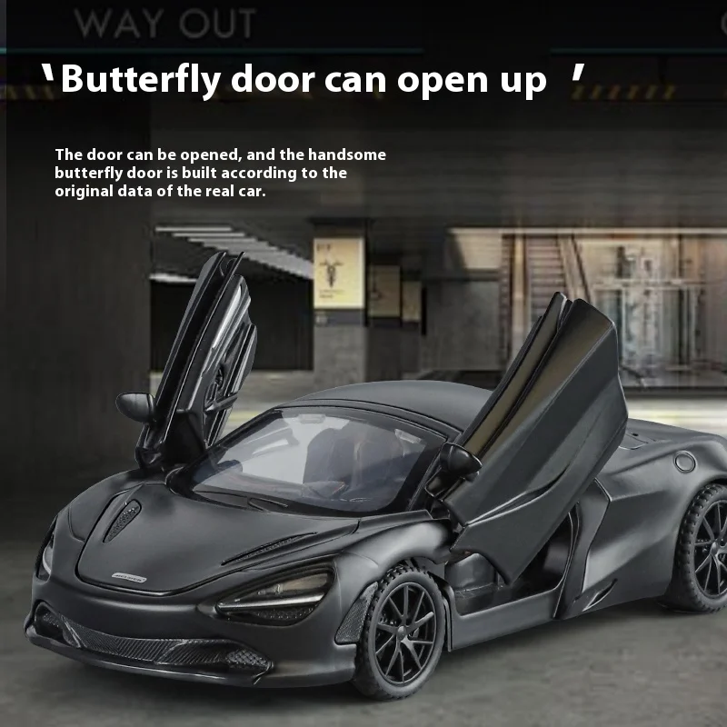 1:32 McLaren 720S car model simulation sound and light bring back to pull forward children's toy car birthday gift Christmas