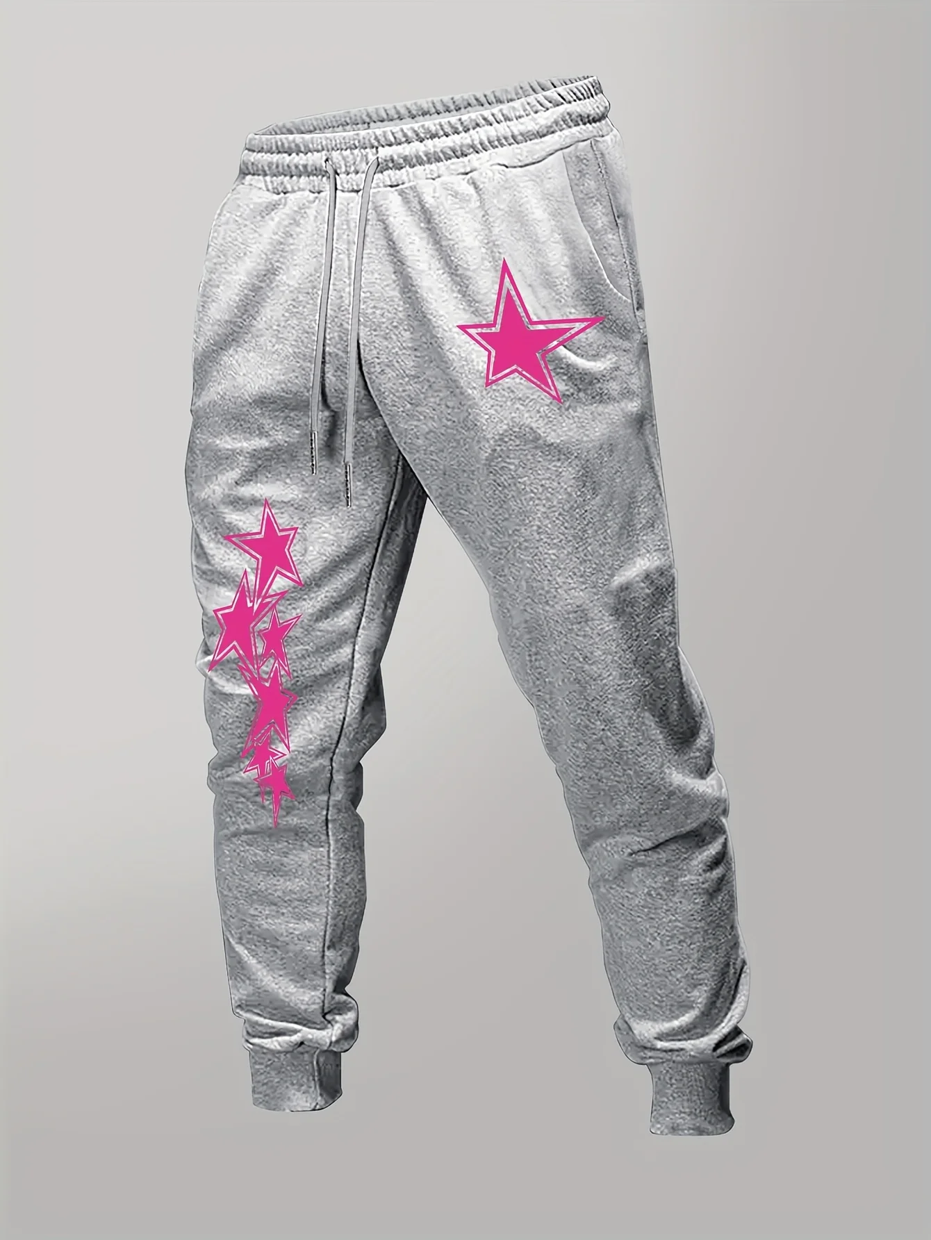 Multi‑layer outlined five‑pointed star combined geometric graphic print sweatpants men hip hop sports jogger trousers