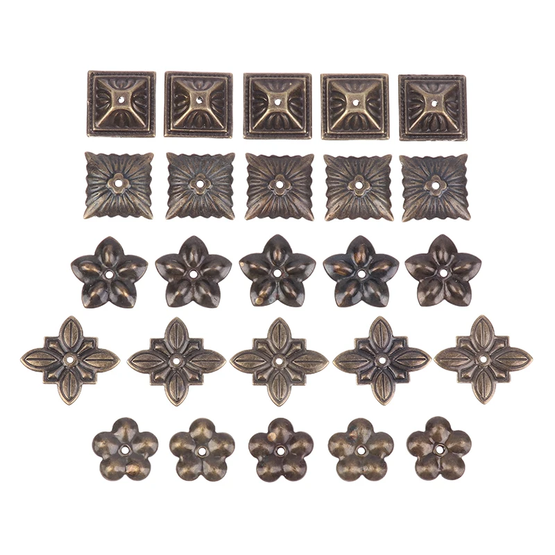 10Pcs Wooden Box Corner Antique Brass Upholstery Decorative For Jewelry Chest Gift Wine Case Protectors Hardware