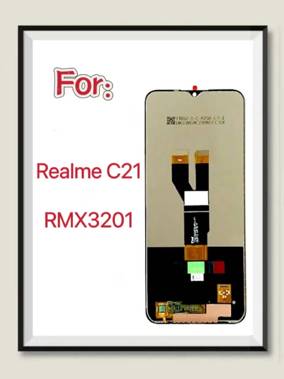 Оригинальный 6,5-дюймовый ЖК-дисплей Realme C21, дигитайзер сенсорного экрана в сборе для Realme C21 RMX3201, ЖК-дисплей с рамкой