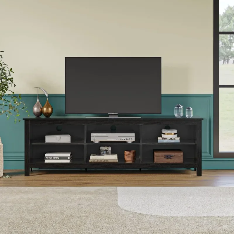 Panana TV Stand Moden 6 Cubby TV Stand for 75 inch TV Farmhouse Television Stands Entertainment Center Media Stand