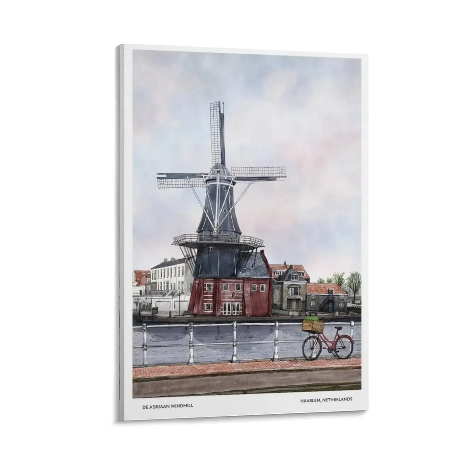 

Haarlem, Netherlands Amsterdam Dutch Art Europe Illustrations Gift for Traveler Canvas Painting room decoration accessories