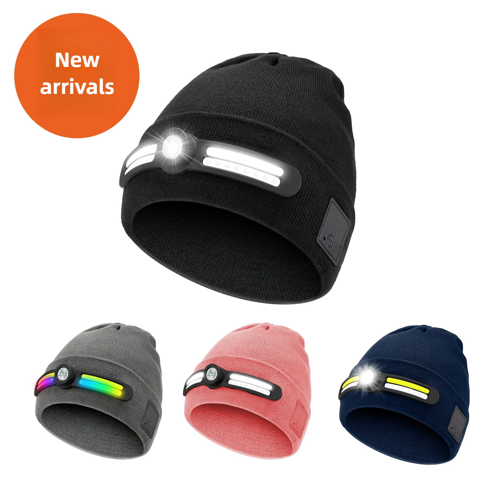 Casquette de casque avec lumière LED de sécurité Rechargeable, amovible, lavable, course de nuit, cyclisme, randonnée, éclairage coloré, cadeaux de noël