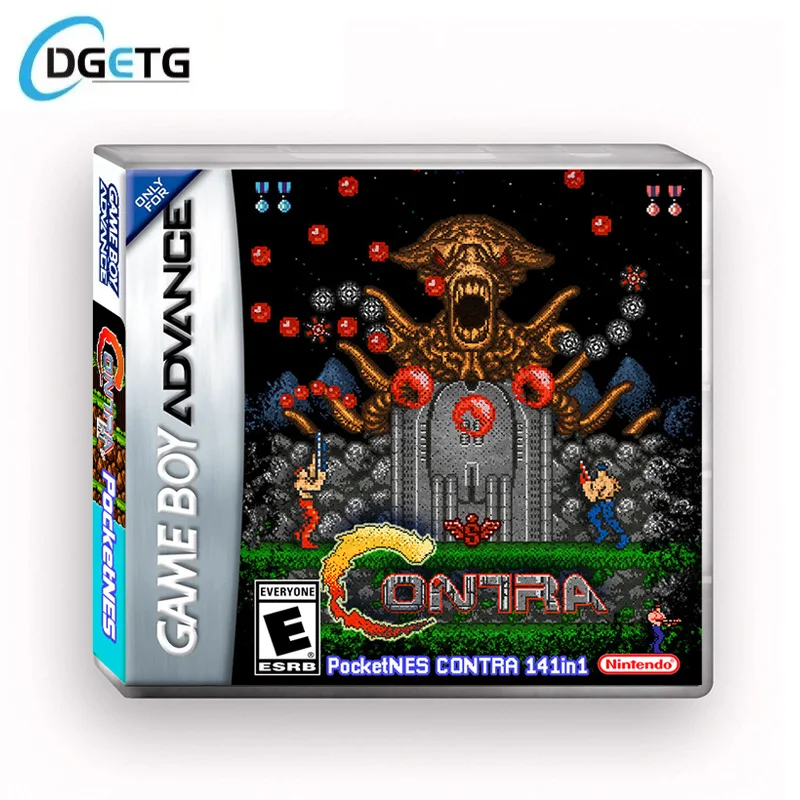 PocketNES CONTRA Game Collection 141 in 1 GBA Game Card Cartridge For Adapter GB GBA SP Game Cartridg Instant Save