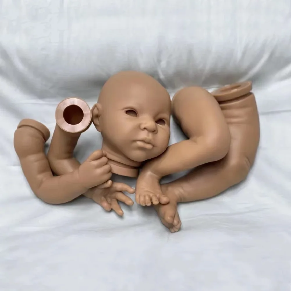 18" Reborn Doll Kits African Skin Color Unpainted Baby Parts Acessórios Para Peças De Bebê Em Boneca Renascid