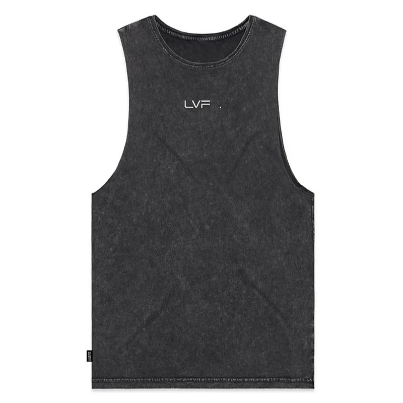 Men\'s Summer Gym Vest Cotton Sleeveless Shirt Bodybuilding Clothing Bodybuilding Exercise Running Vest Sportswear Casual