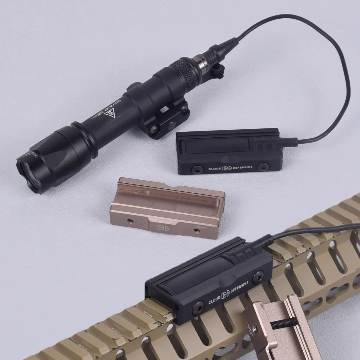 

Tactical Airsoft Surefir M600 M300 Sets Scout Light 20mm Pocket Panel Pad Switch Mlok Picatinny Rail Mount AR15 Rifle Flashlight