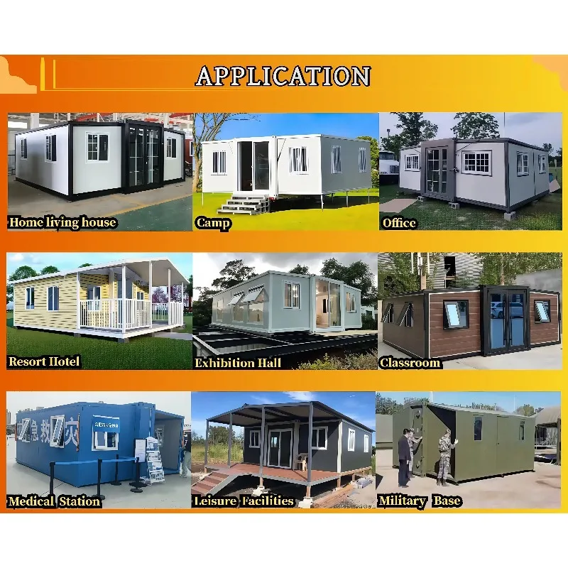 مصنع الجملة 3 4 5 غرف نوم منزل الوحدة الجاهزة 20ft 40ft منزل حاوية قابلة للتوسيع مع المطبخ والحمام