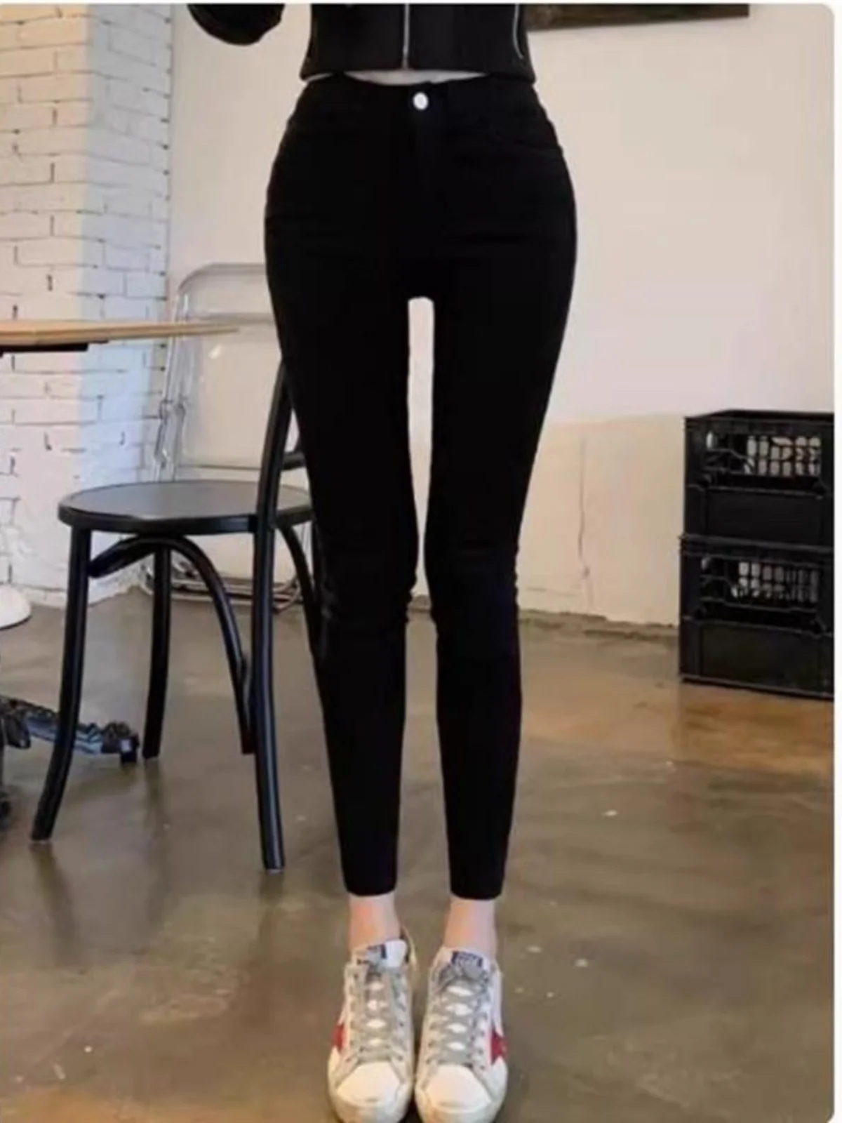 

High Waist Slim Fit Bla Jeans Women's Elastic Casual Cotton Stretch Denim Pencil Pants Faionable And Comfortable