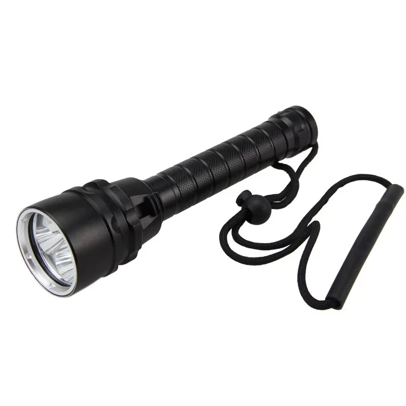 E2 Diving Flashlight Safety Dive Light Torch T6 Underwater Scuba Flashlights 100M for Under Water Sports Outdoor Cycling Fishing