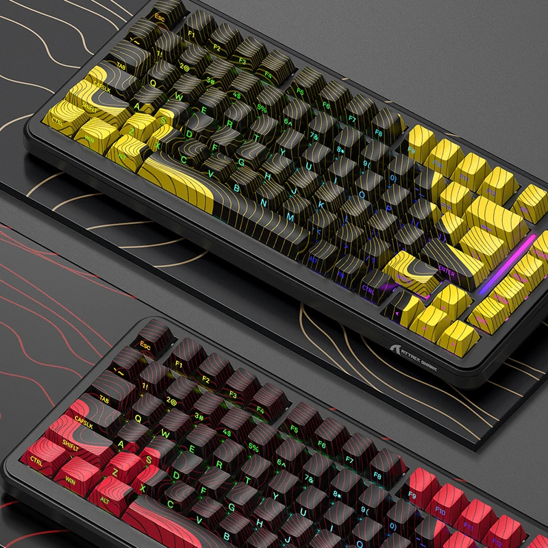 

Minimalist Style Side-Printed Keycaps,PBT,sideengraved translucent characters,Suitable for 61,68,84,87,96,98,100,104,108keyboard