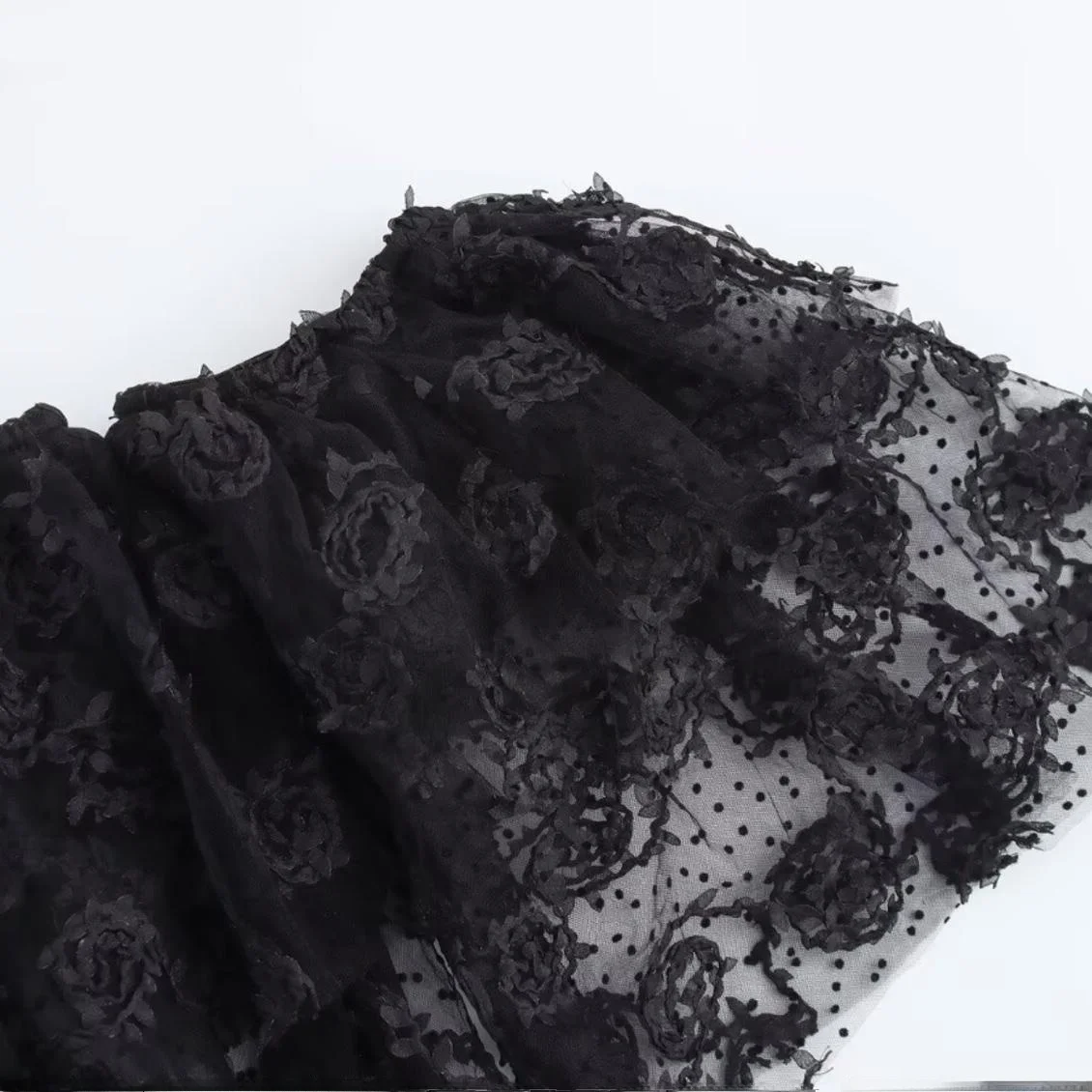 Vestido Casual F de Moda Primavera Novo Design com Renda em Camadas e Ombro Único em Fibra de Poliéster Manga Curta De...