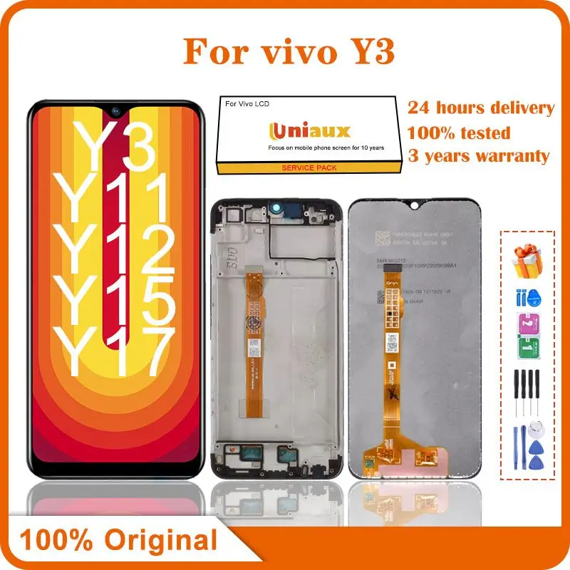 

6.35" For Vivo Y3 Y3S Y11 Y12 Y15 Y17 U3X U10 2019 LCD Display Touch Screen Digitizer Assembly Repair For Vivo Y3 LCD Screen