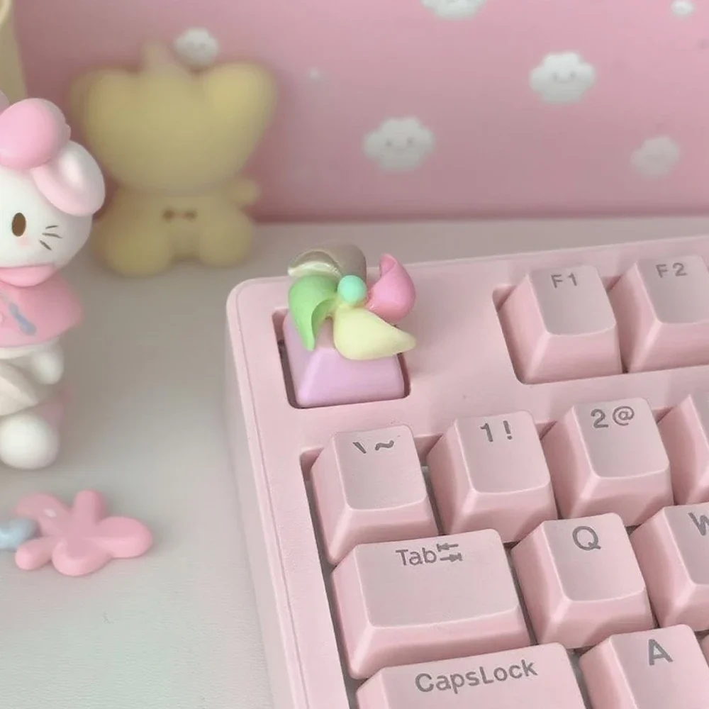

Cute rotating windmill keycap creative personality petal keycap DIY handmade keycap manicure auxiliary key