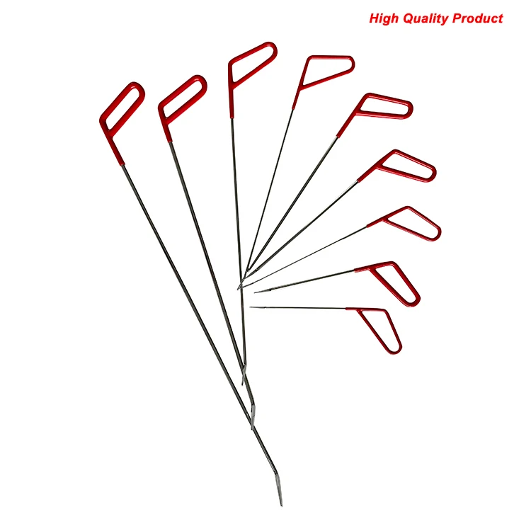 Red 9PCS Rods High Quality Auto Body PDR Crowbar Hail Puller Hooks Paintless Autobody Car Dent Repair Tools