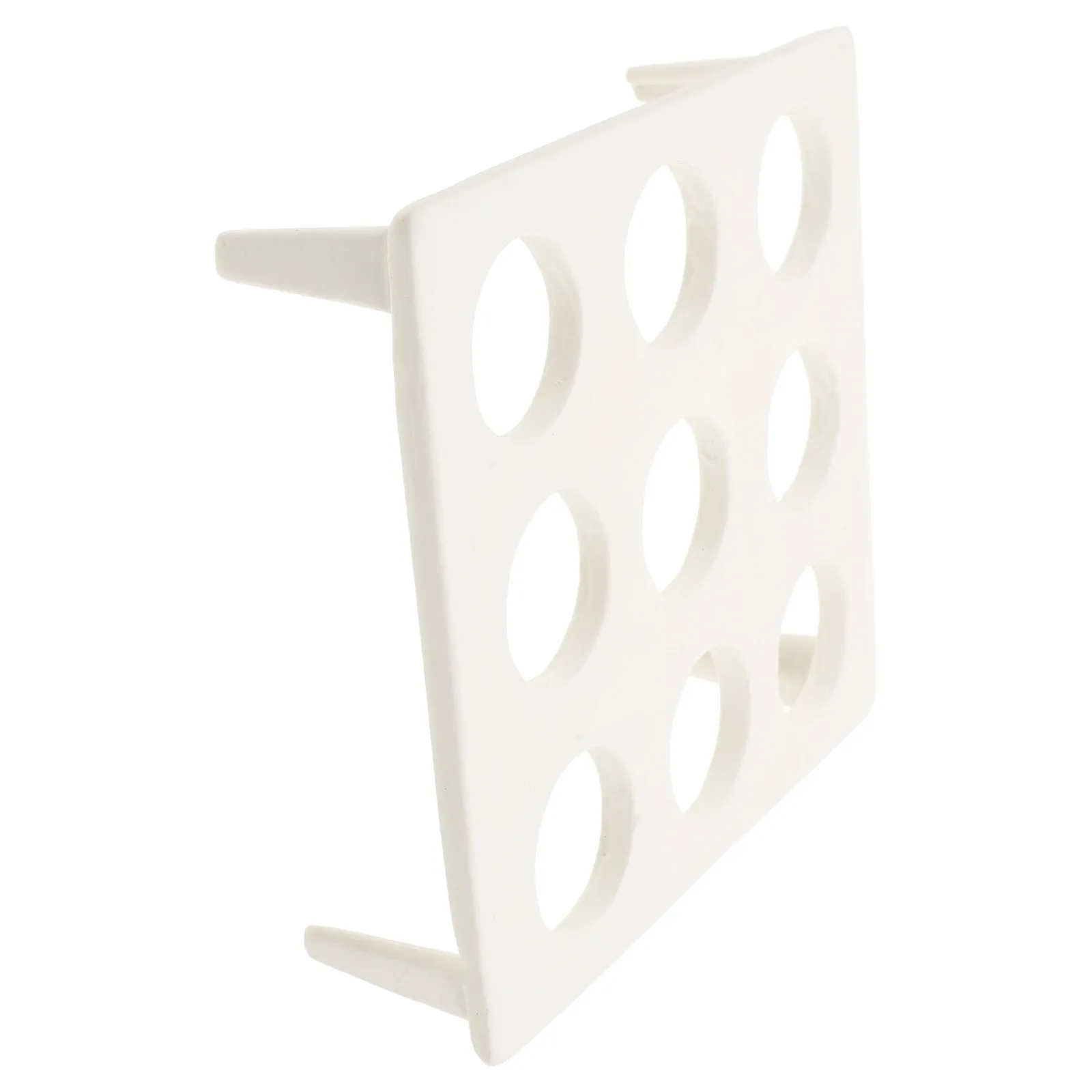 6-Hole Porcelain Crucible Rack Ceramic Laboratory Crucible Stand Supports Crucibles Safely for High Temperature Test and