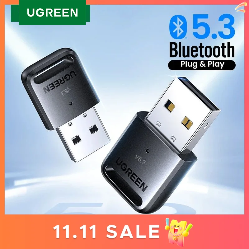 UGREEN USB بلوتوث 5.0 محول استقبال الارسال EDR دونغل لأجهزة الكمبيوتر اللاسلكية نقل سماعة رأس مزودة بتقنية البلوتوث مكبرات الصوت الماوس