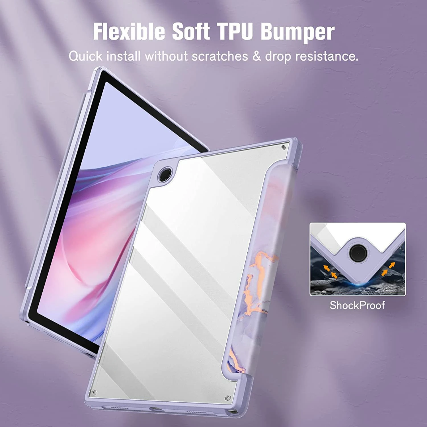 Für Samsung Galaxy Tab A8 S6 Lite Hülle Acryl Dreifach Faltbarer Ständer Stifthalter Stoßfeste Tablet-Schutzhülle – Detail 5