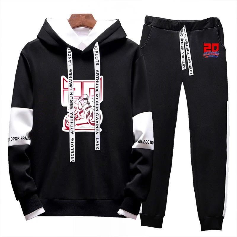 

Fabio Quartararo Motorcycle Rider Racing 2024 Autumn Winter Men New High Quality Lace-up Suits Hoodie Tops+ Pants Two-piece Set