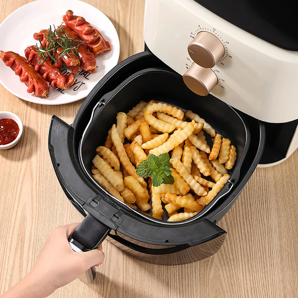 8 Inch Non-stick Cake Baking Basket Air Fryer Liner Accessories Reusable Container Pizza Cake Basket Bakeware Kitchen Tools