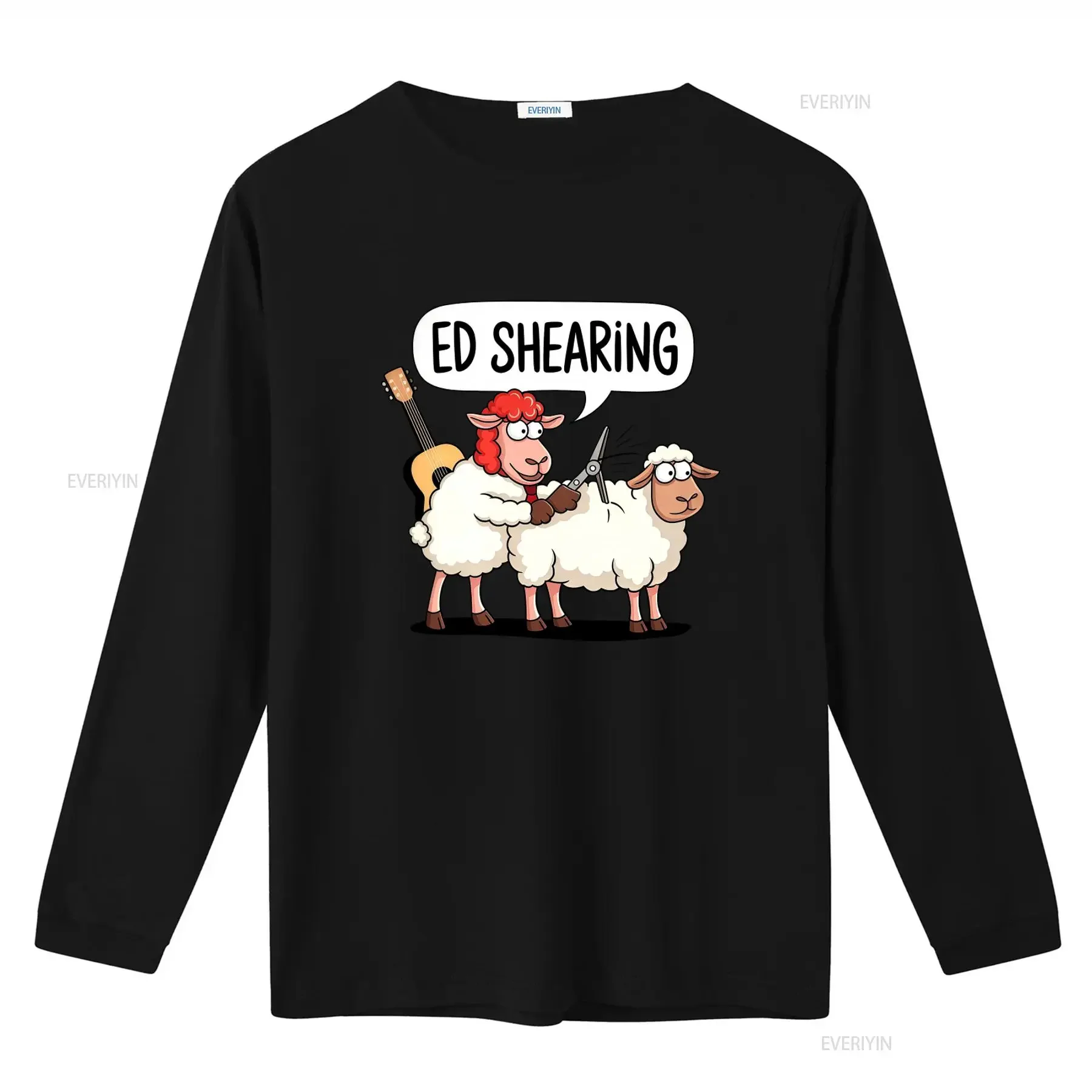 Funny Sheep ED Shearing Pun T Shirt Cute Humorous Cartoon Farm Animal Design Unique for Lovers Novelty  vintage Washed Slightly
