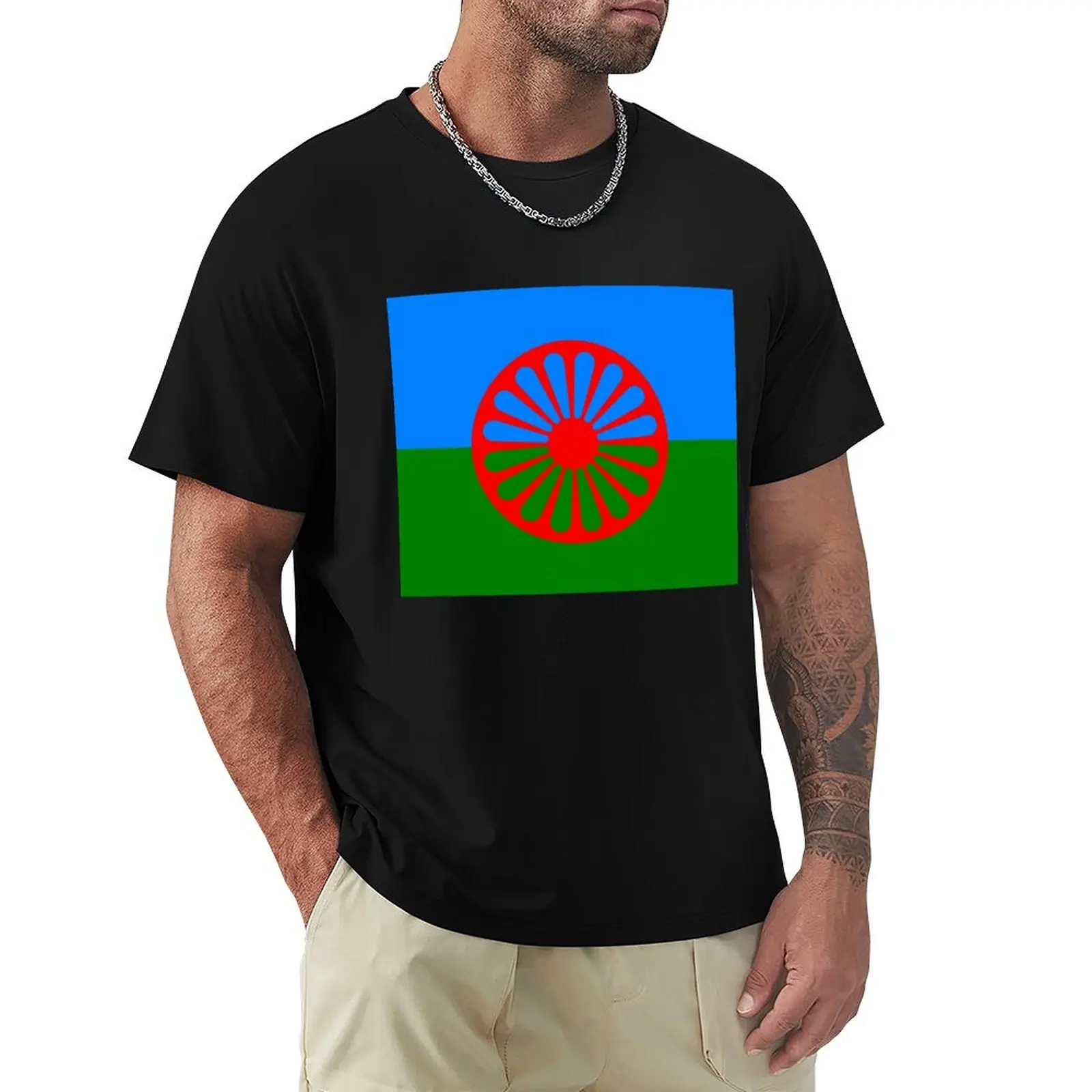 

Romani flag T-Shirt cute clothes T-shirts oversize anime tshirt t shirts for men graphic