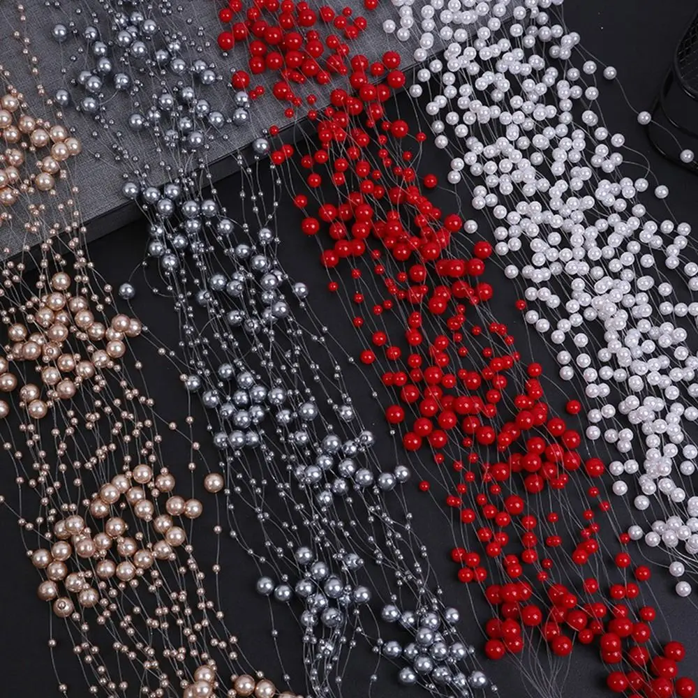 Imitation Pearl Fishing Line Pearls Colorful 3-8mm Artificial Pearls String DIY Multi-Size Pearls Beads Chain