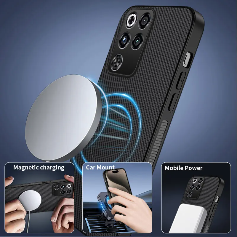 For ZTE Nubia RedMagic 11S Pro Protective Back Case Cover Soft Silicone Carbon Fiber Magnetic Case Zte RedMagic 10 Pro+ 11 Pro+ view 5