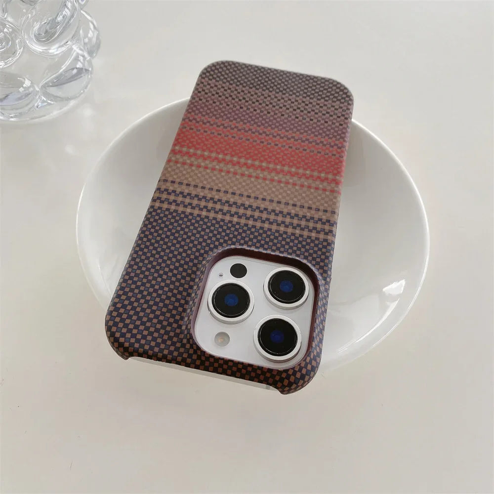 Kevlar Pattern Phone Case For IPhone 17 16 Plus 15 14 13 12 Pro Max Magnetic Carbon Fiber Leather Borderless Protective Cover - náhled 3