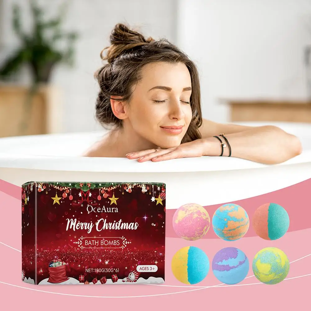 

Sea salt bath ball Christmas gift box set, fragrance bathroom, healing and regulating skin oil secretion