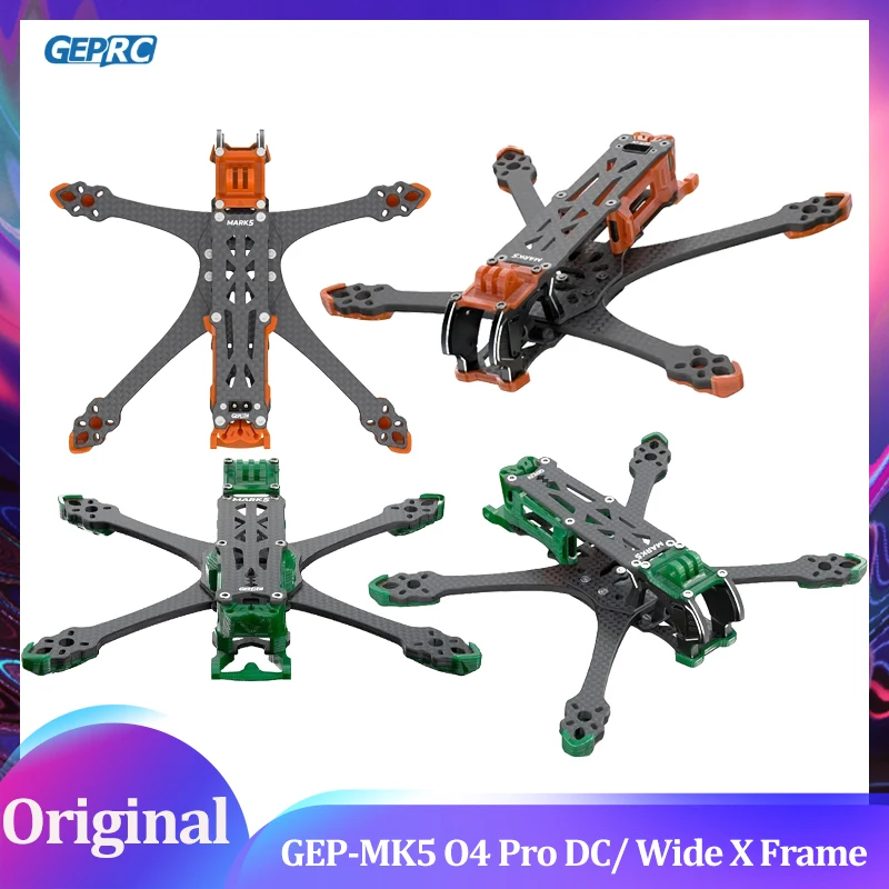 

GEPRC GEP-MK5 O4 Pro DC Mark5 Wide X Frame 5Inch Drone Carbon Fiber RC FPV Quadcopter Helicopter Replacement Accessories Parts
