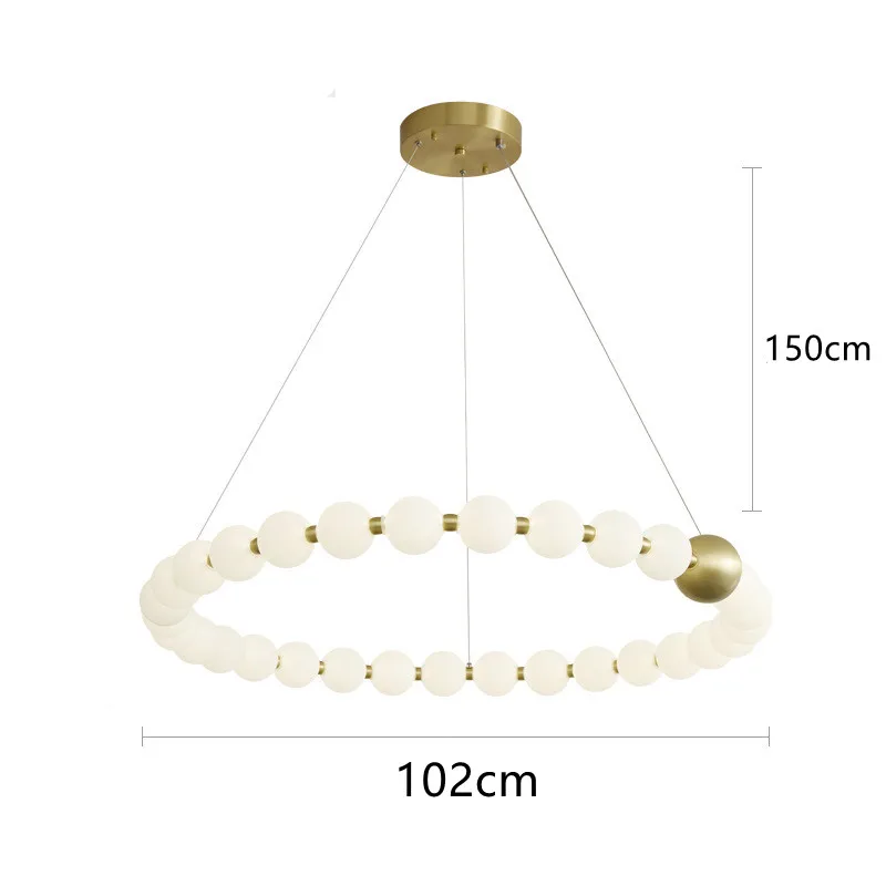 SANDYHA Nordic Runde Ring LED Decke Kronleuchter Acryl Gold für Esszimmer Wohnzimmer Tisch Mitte Schlafzimmer Anhänger Beleuchtung Dekor Leuchte 5