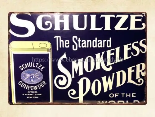 Schultze Standard Smokeless Powder gunpowder can firearm metal tin sign tin sign