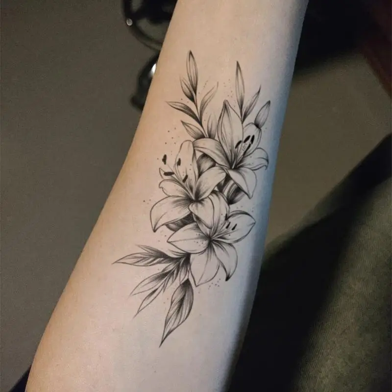 1 Sheet Flower Temporary Tattoo,Lasts To 15 Days Waterproof Semi Permanent Sticker,For Women's Holiday Parties