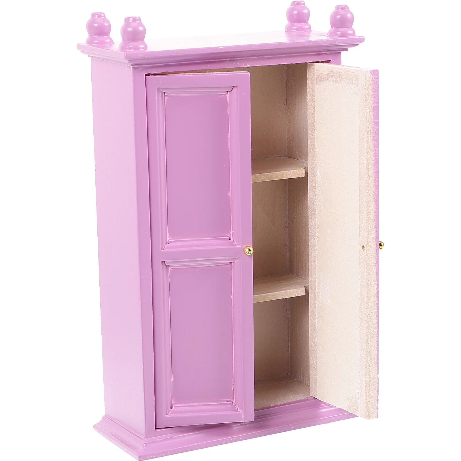 DIY Wooden Ornaments Dollhouse Bed Furniture Childrens Toys Pretend Play Miniature Decoration Wardrobe Supplies Vertical