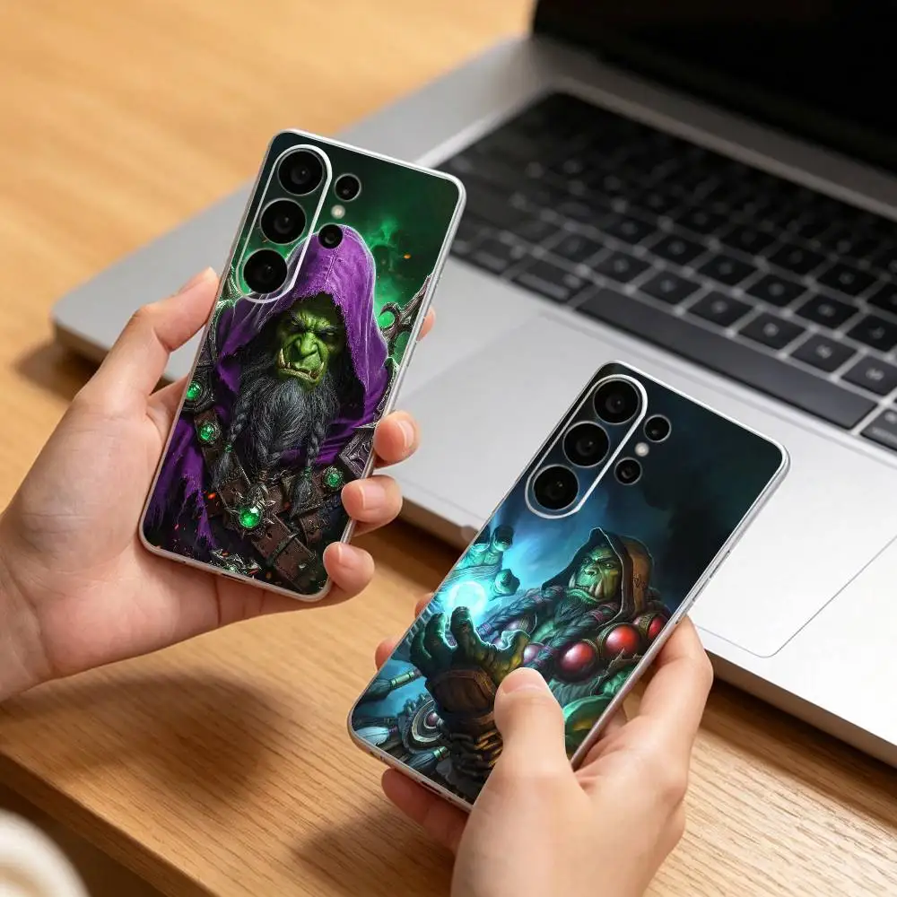 Game W-Warcraft W-WOW Orcs Clear Hard Phone Case For Samsung S25,24,23,22,21,10,9,Ultra,Plus,Lite Transparent Cover