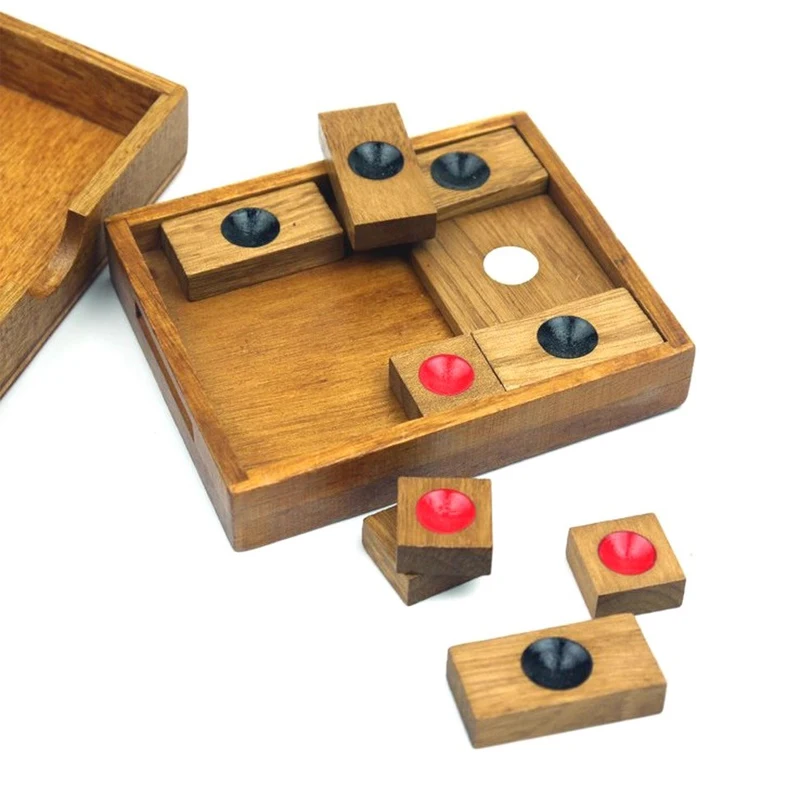 Huarong Dao Puzzle Strategy Games Logical Thinking Toys Wooden Brain Teasers for Adults Kids Boys Girls Intellectual Gifts