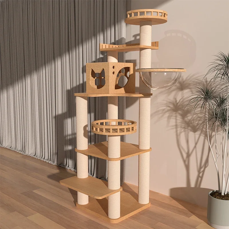 Nordic Crème Stijl Krabpaal Modern Eenvoudig Ontwerp Pretpark Toren voor Katten Sisal Touw Meubels Accesorio Para Gato FYCT