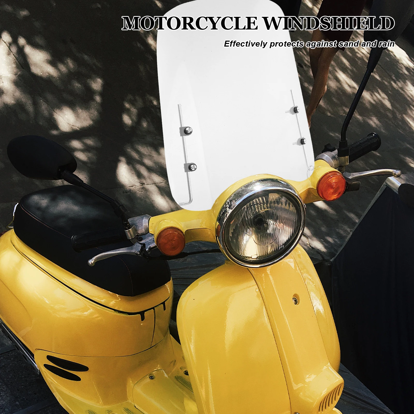 

Clear PC Material Motorcycle Windshield Universal Motorbike Windscreen Weather Protection Easy Installation Durability Bike