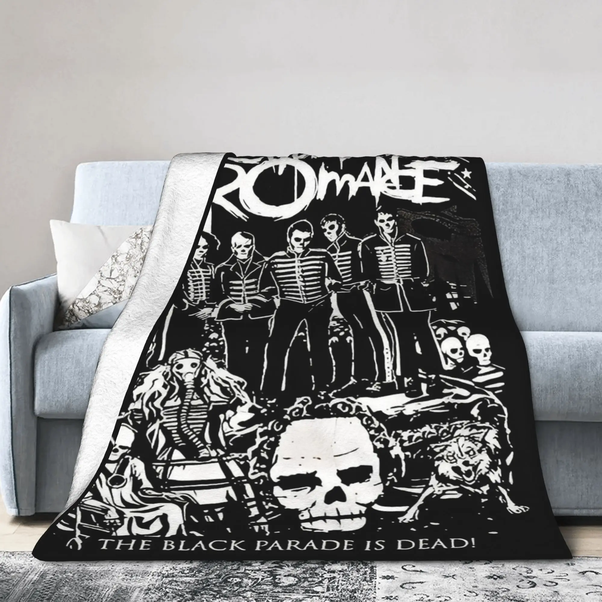 

My Chemical Romance Band Blanket The Black Parade Is Dead Flannel Funny Breathable Throw Blanket for Home Spring/Autumn