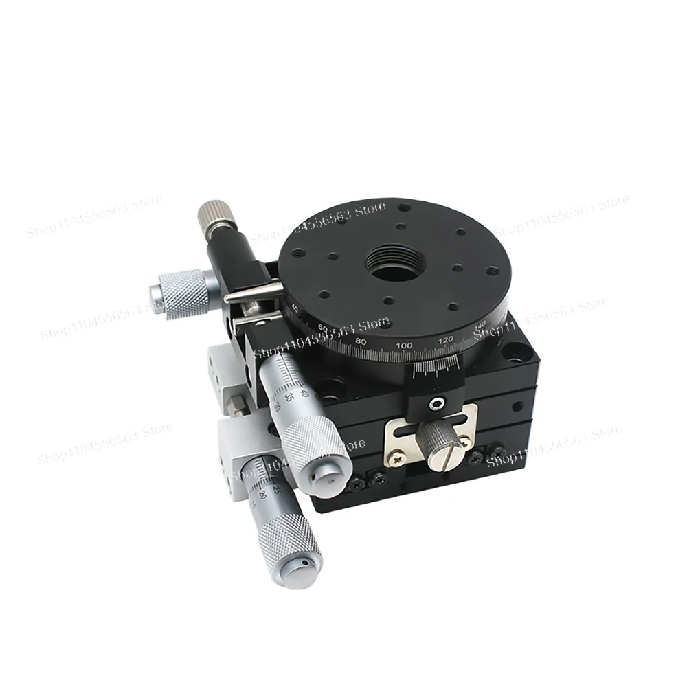 XYR Axis 80mm Micrometer Manual Trimming Platform Translation Table and Rotary Table Cross Rail LSP80-LM High precision