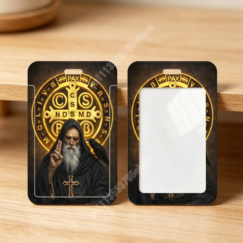 Sao Bento St Benedict Cross Plastic Card Holder Staff ID Card Clear Transparent Campus Access Name Tag